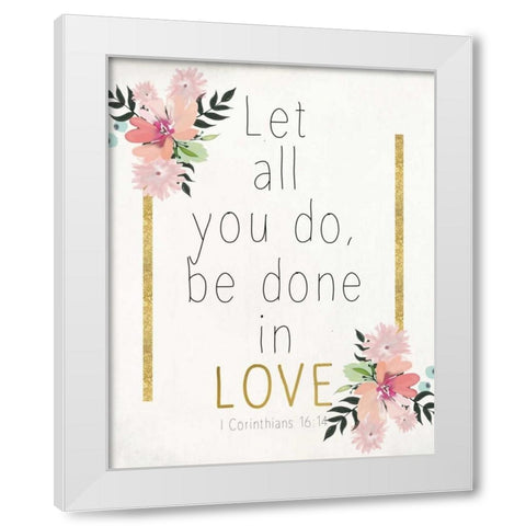 In Love White Modern Wood Framed Art Print by Allen, Kimberly
