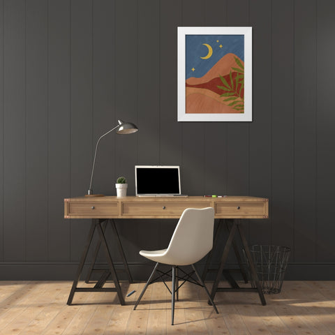 Desert Moon White Modern Wood Framed Art Print by Allen, Kimberly