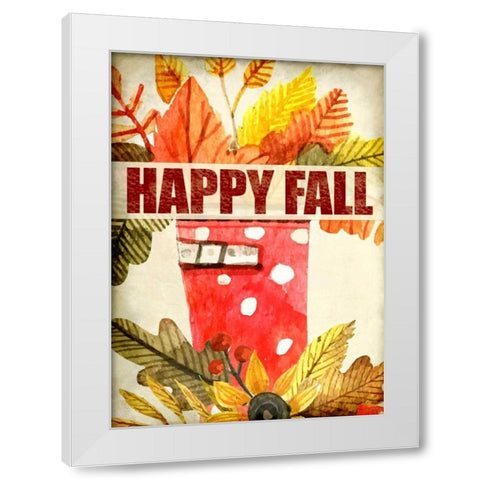 Happy Fall White Modern Wood Framed Art Print by Allen, Kimberly