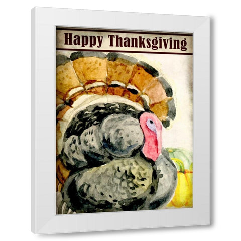 Happy Thanksgiving White Modern Wood Framed Art Print by Allen, Kimberly