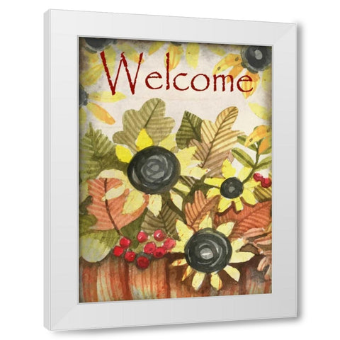 Welcome Fall White Modern Wood Framed Art Print by Allen, Kimberly