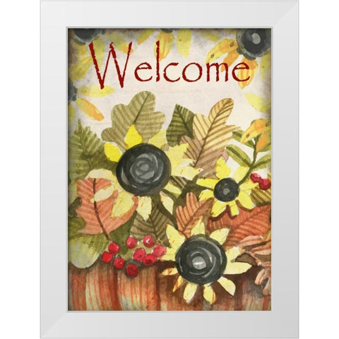 Welcome Fall White Modern Wood Framed Art Print by Allen, Kimberly