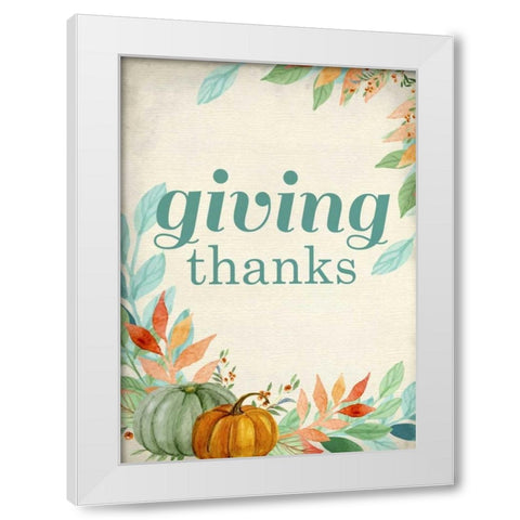 Giving Thanks White Modern Wood Framed Art Print by Allen, Kimberly