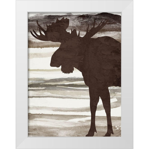 Moose 2 White Modern Wood Framed Art Print by Allen, Kimberly