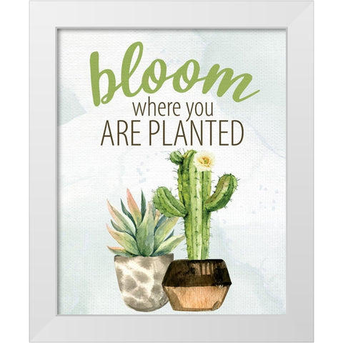 Bloom White Modern Wood Framed Art Print by Allen, Kimberly