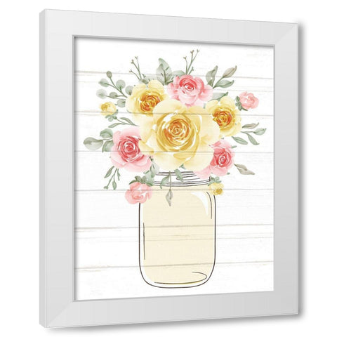Floral Jar 4 White Modern Wood Framed Art Print by Allen, Kimberly