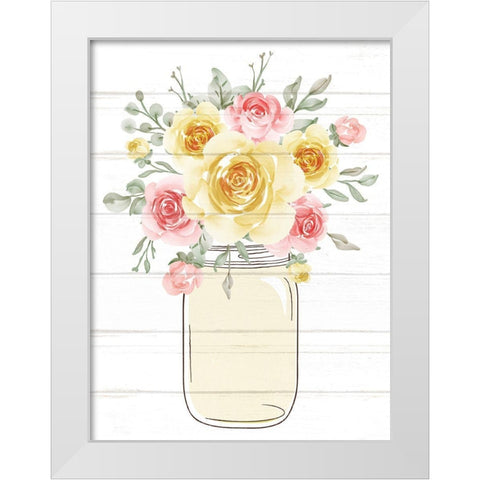 Floral Jar 4 White Modern Wood Framed Art Print by Allen, Kimberly