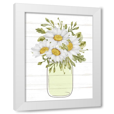 Floral Jar 5 White Modern Wood Framed Art Print by Allen, Kimberly