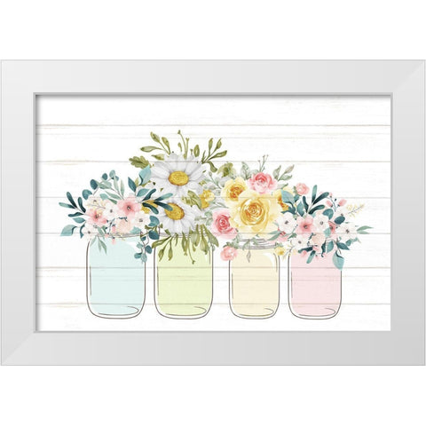 Floral Jar 6 White Modern Wood Framed Art Print by Allen, Kimberly