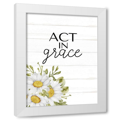 Floral Jar 8 White Modern Wood Framed Art Print by Allen, Kimberly