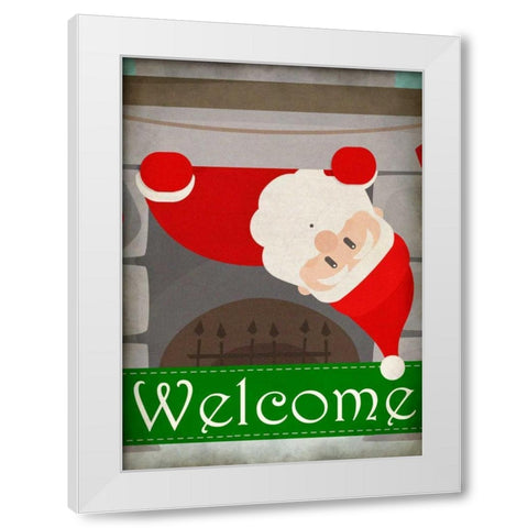 Chimney Santa White Modern Wood Framed Art Print by Allen, Kimberly