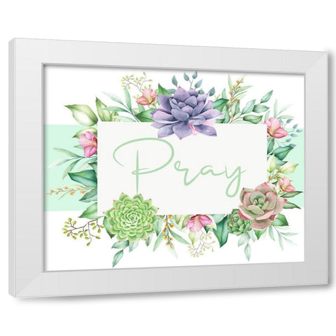Succulent Sentiment 1 White Modern Wood Framed Art Print by Allen, Kimberly
