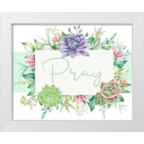 Succulent Sentiment 1 White Modern Wood Framed Art Print by Allen, Kimberly