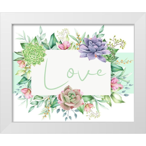 Succulent Sentiment 2 White Modern Wood Framed Art Print by Allen, Kimberly