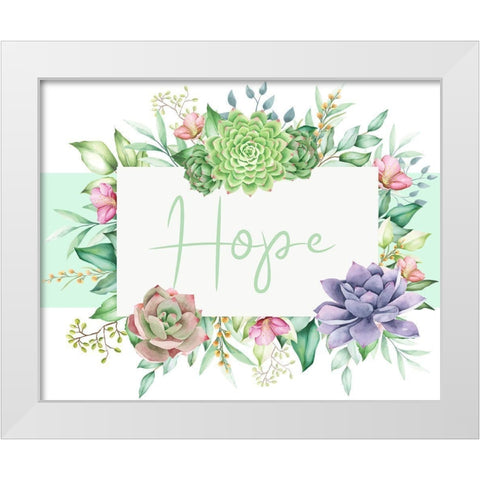 Succulent Sentiment 3 White Modern Wood Framed Art Print by Allen, Kimberly
