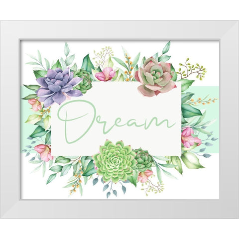 Succulent Sentiment 4 White Modern Wood Framed Art Print by Allen, Kimberly