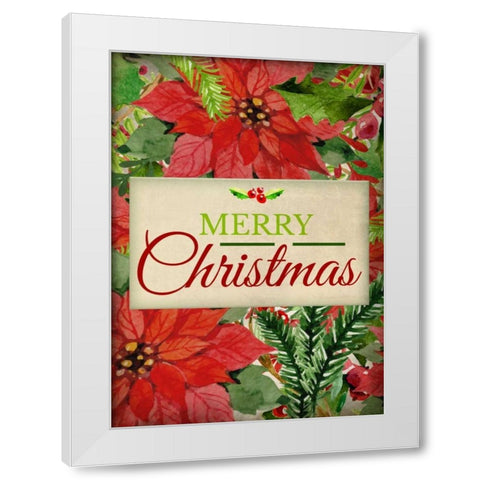 Poinsettia Christmas White Modern Wood Framed Art Print by Allen, Kimberly