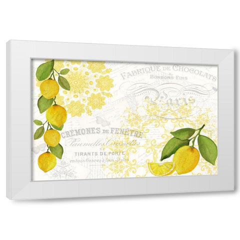 Mandala Lemon White Modern Wood Framed Art Print by Allen, Kimberly