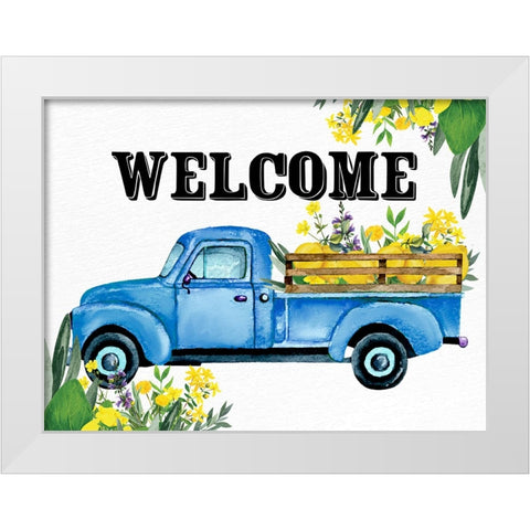 Welcome Lemon Truck White Modern Wood Framed Art Print by Allen, Kimberly