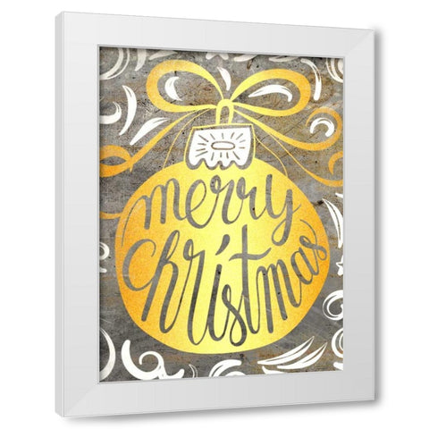 Golden Christmas White Modern Wood Framed Art Print by Allen, Kimberly