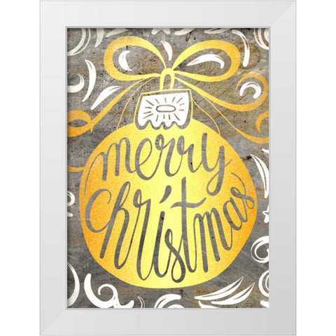 Golden Christmas White Modern Wood Framed Art Print by Allen, Kimberly