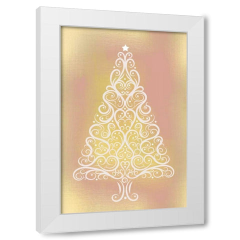 Frosted Christmas Gold White Modern Wood Framed Art Print by Allen, Kimberly