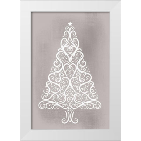 Frosted Christmas Silver White Modern Wood Framed Art Print by Allen, Kimberly