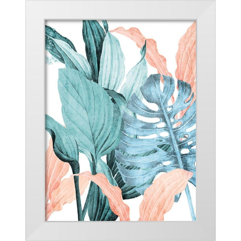 Coral Palms 1 White Modern Wood Framed Art Print by Allen, Kimberly