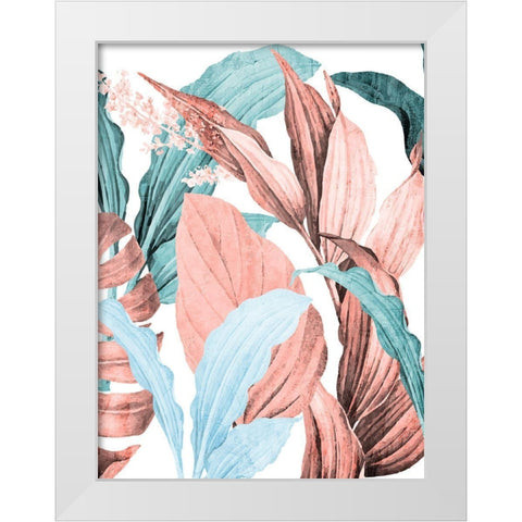 Coral Palms 2 White Modern Wood Framed Art Print by Allen, Kimberly