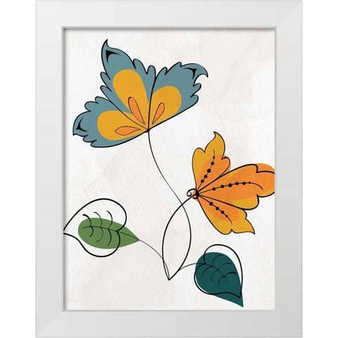 Bold Floral 2 White Modern Wood Framed Art Print by Allen, Kimberly