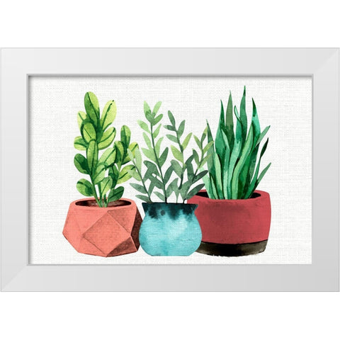 Summer Pots White Modern Wood Framed Art Print by Allen, Kimberly