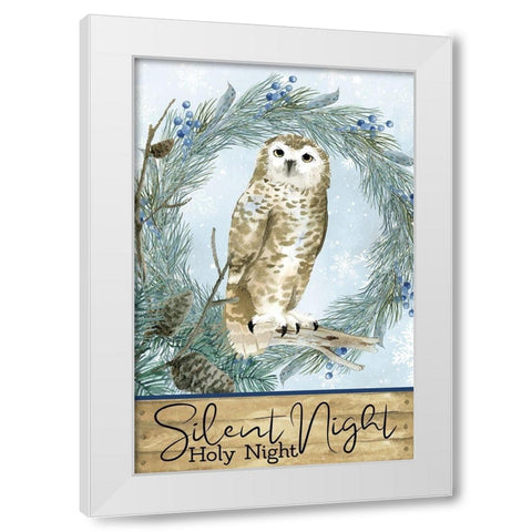 Winter Owl White Modern Wood Framed Art Print by Allen, Kimberly