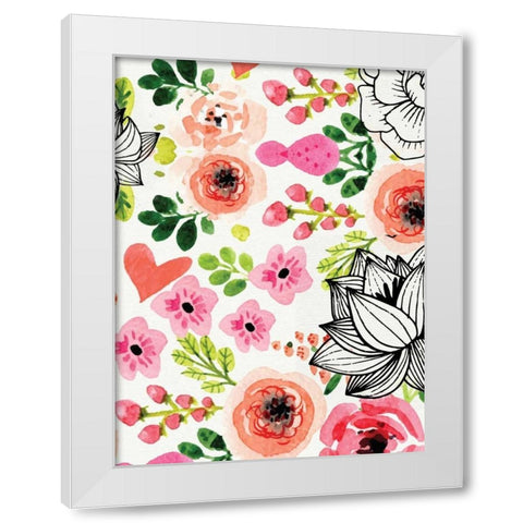 Summer Blooms White Modern Wood Framed Art Print by Allen, Kimberly