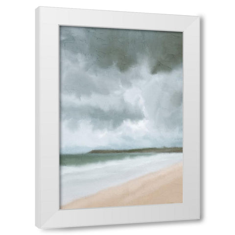 Stormy Beach White Modern Wood Framed Art Print by Allen, Kimberly
