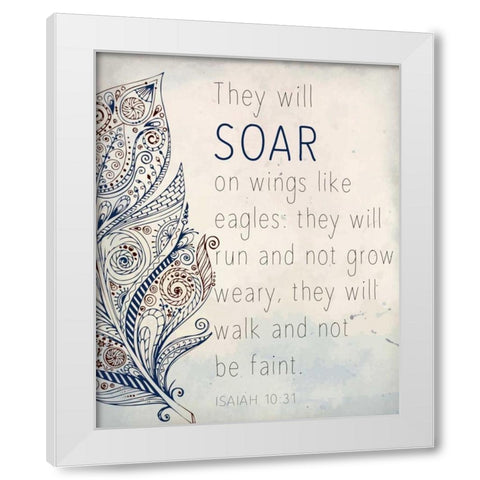 Soar On Wings White Modern Wood Framed Art Print by Allen, Kimberly