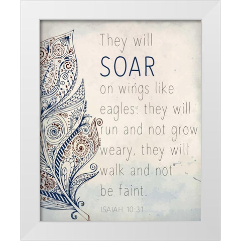 Soar On Wings White Modern Wood Framed Art Print by Allen, Kimberly