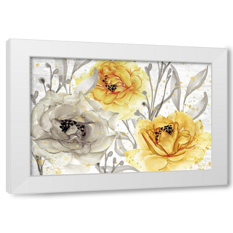Yellow Blooming White Modern Wood Framed Art Print by Allen, Kimberly