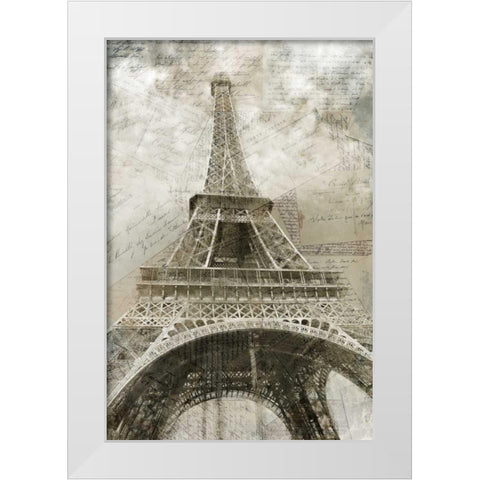 Postcards to Paris White Modern Wood Framed Art Print by Allen, Kimberly