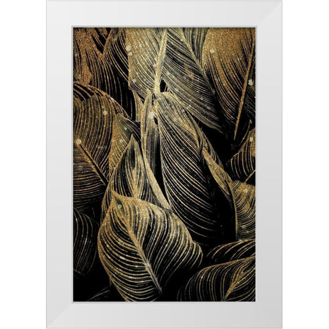 Midnight Palm Gold 1 White Modern Wood Framed Art Print by Allen, Kimberly