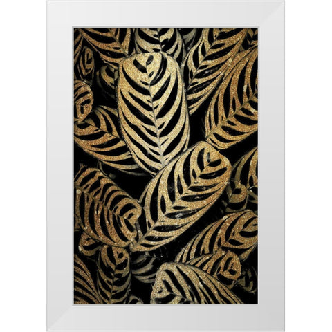 Midnight Palm Gold 2 White Modern Wood Framed Art Print by Allen, Kimberly
