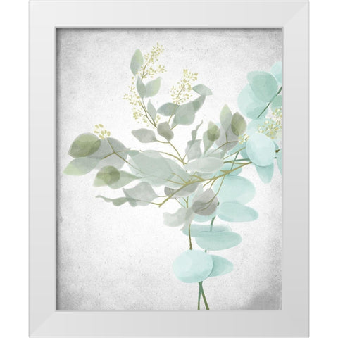 Eucalyptus and Leaves 1 White Modern Wood Framed Art Print by Allen, Kimberly