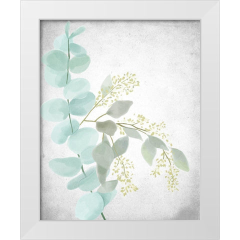 Eucalyptus and Leaves 2 White Modern Wood Framed Art Print by Allen, Kimberly