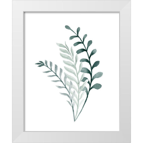 Foliage Greens 2 White Modern Wood Framed Art Print by Allen, Kimberly