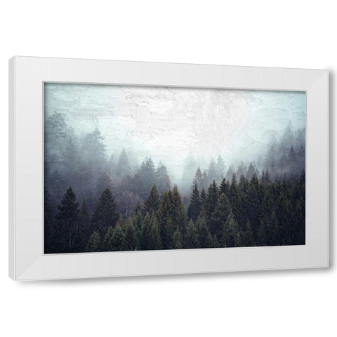 Misty Blue White Modern Wood Framed Art Print by Allen, Kimberly