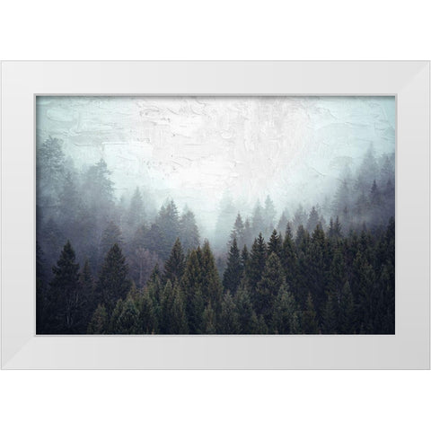 Misty Blue White Modern Wood Framed Art Print by Allen, Kimberly