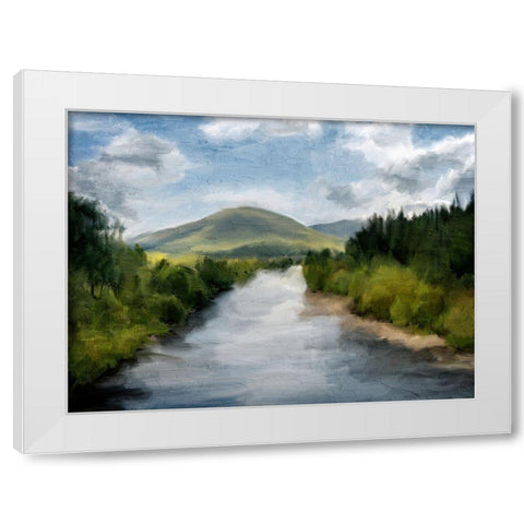 Up The River White Modern Wood Framed Art Print by Allen, Kimberly