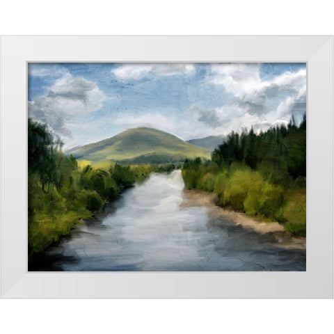 Up The River White Modern Wood Framed Art Print by Allen, Kimberly