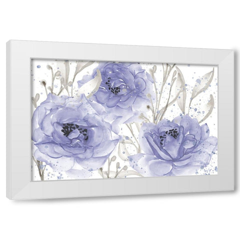 Very Peri Floral White Modern Wood Framed Art Print by Allen, Kimberly