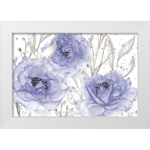 Very Peri Floral White Modern Wood Framed Art Print by Allen, Kimberly