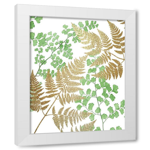 Green Golds 1 White Modern Wood Framed Art Print by Allen, Kimberly